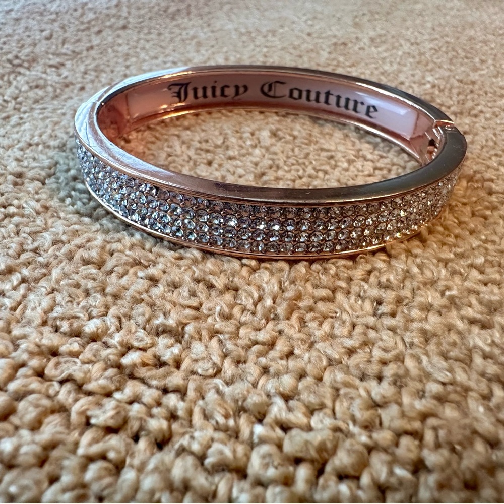 Juicy Couture Rose Gold Vintage Y2K Bangle Braclet with white pave rhine…